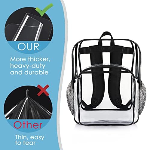 Mukavi čisti ruksak teški teškim velikim PVC -om prozirni ruksak Vidi kroz ruksak za sport, rad, stadion, sigurnost, putovanja,