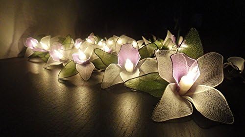Tajlandski vintage ručno izrađene orhideje cvjetovi niz svjetla 20 LED bajkovitih lampica za spavaću sobu za zabavu za dom