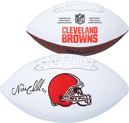 Nick Chubb Cleveland Browns Autographid Wilson White Panel Football - Autografirani nogomet
