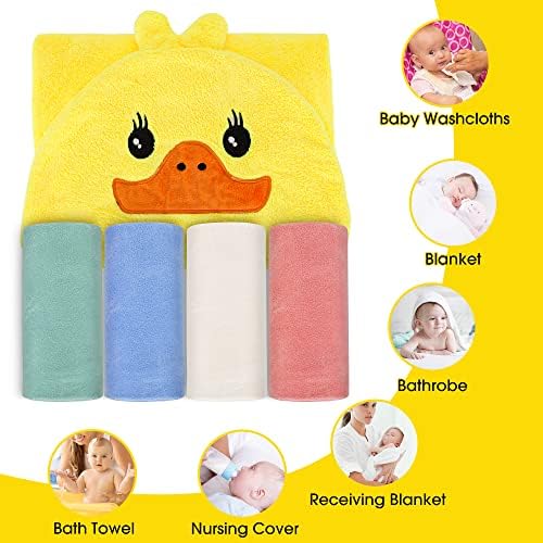 Dječji ručnik s kapuljačom - Mekani ručnici za bebe s kapuljačom i ručnik za kupanje s patkim ušima za Babbie, malu djecu,