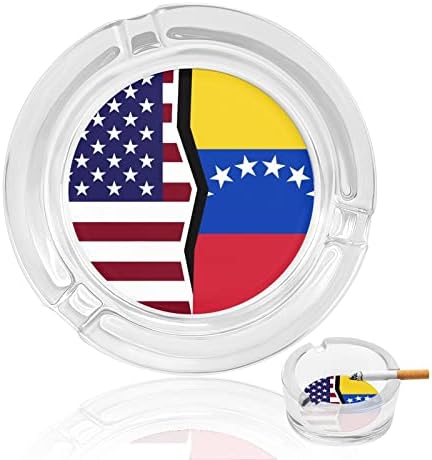 Američka i Venezuela zastave staklene pepeljare za cigarete Classic okrugli čist kristalni pepeljari