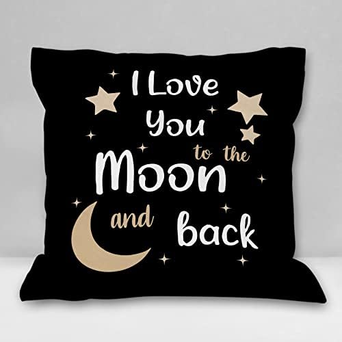 Burosev volim te do mjeseca i leđa mekog jastuka jastuka, par ukrasnih jastuka za valentinovo, ljubavne riječi ukrasi dekor