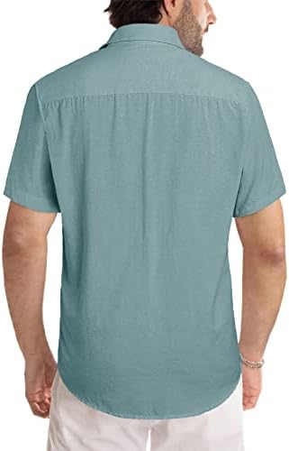 JMierr muške ležerne stilske košulje s prugama s kratkim rukavima, pamučna košulja