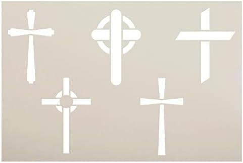 Mješoviti križni šablonski šabloni po studiru12 | Keltski, latinski | Craft DIY kršćanski dekor doma | Boja platno tkanina