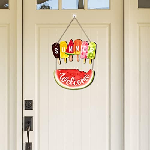 Vumsyme ljetni sladoled drva viseće dobrodošlice na vratima lubenice za seoske kuće Dekor u prednjim vratima Porch Beach