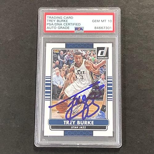2014-15 Panini Donruss 127 Trey Burke potpisana Card Auto 10 PSA Slabbed Jazz - košarkaške ploče rookie karte