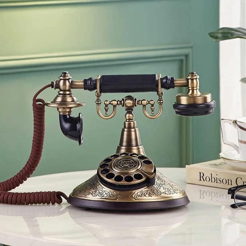 N/vintage telefon koji rotira za biranje kabela staromodni telefon s prilagodbom glasnoće melodije zvona za studijsku spavaću