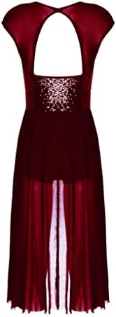 Janjean Womens lirički cvjetni tenk tenk leotard maxi haljina suvremena baletna plesna haljina