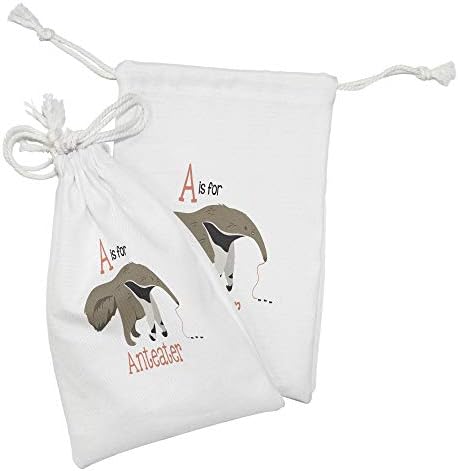 Kunična torbica za lunarice od 2, a Ant Ateater Mammal formulacija sa životinjom na običnoj pozadini, mala vreća za vuču