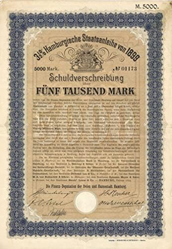 Hamburško Državno sveučilište Pozadina 1899-5. 000 maraka obveznica