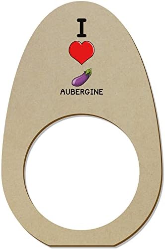5 x 'volim aubergine' drvene prstenove/držače