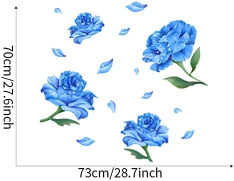 Pinenjoy plava ruža cvjetna naljepnica naljepnica božura cvjetna zidna naljepnica 28x27inch uklonjiva samoljepljiva vinil