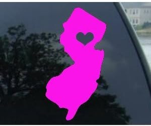 New Jersey State Love/Heart - 6 visoki naljepnica za laptop tablete skejtbord prozori Sticke
