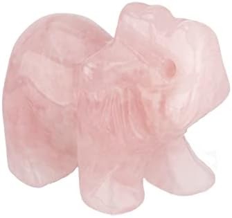 Fuqilala Natural Rose Quartz slon, kristalni slon skulptura kipa Obrt za ozdravljenje reiki džepni kamen, figurice, sreća