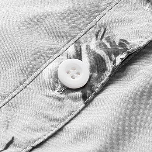 Ladies Ljetni vrhovi retro cvjetni tiskani tunike s kratkim rukavima casual labavi 1/4 gumb dolje zalogaj majice