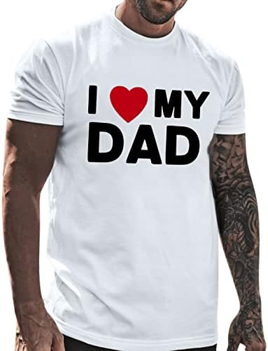 XXBR Majice za kratke rukave za muškarce, 2022. Novo ljeto volim svog oca tiskane majice Slim Fit Basic Tops Crewneck