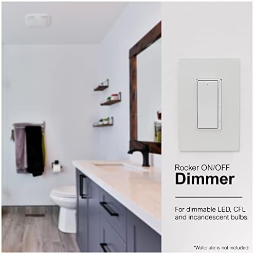 GE Rocker Dimmer Switch Rocker ON/OFF Svjetlo prekidač za Dimmer prekidač za LED svjetla s jednim polnom ili trosmjerom zamračanog
