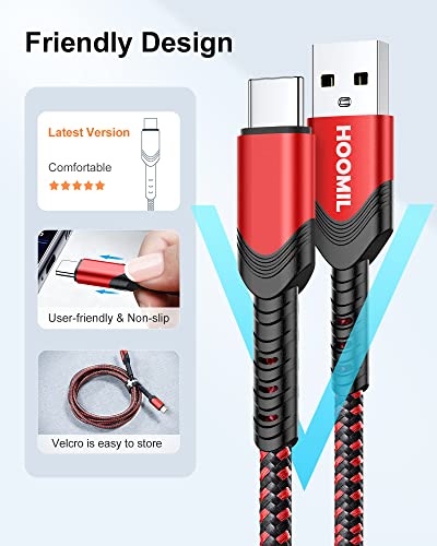 HOOMIL USB C kabel, [1 -pack, 1,6ft] 3A Brzi punjenje najlonskog pletenog USB A za tip C kabel za punjenje za Samsung Galaxy