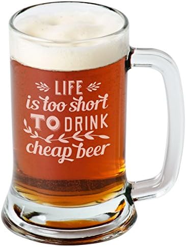 Život je prekratak za piće jeftino pivo od 16 unci staklena šalica za pivo