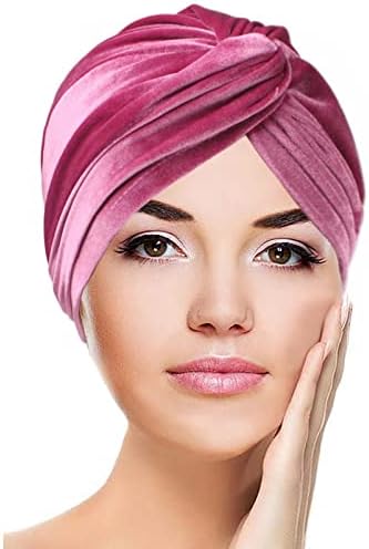 Velvet Turban Chemo Beanie za ženu, unaprijed vezana glava zamota kape od pamuka India Headwear za bolesnika s rakom