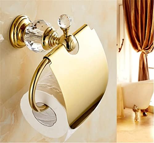 ZCMEB držač za papir od valjaka Zlatni totalni mesingani držač toaletnog papira Kristalni dekoracija vodootporno tkivno držač