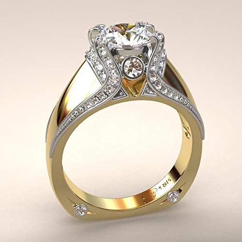 Plemeniti modni ženski prsten od ružičastog zlata od 18 karata s bijelim safirom za zaruke