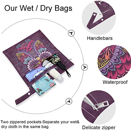 torba za mokro donje rublje u boji, ručno oslikana sova, 2kom s džepovima s patentnim zatvaračem, periva, višekratna, prostrana