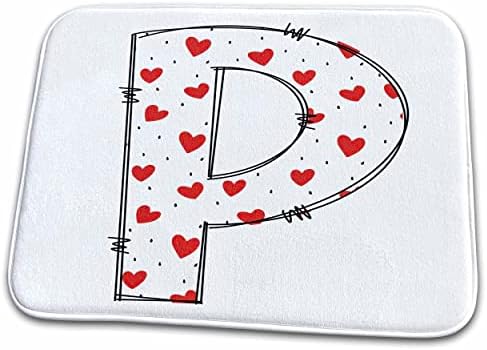 3 inča slatka crvena i bijela srca s inicijalom monograma za Valentinovo. - Prostirke za kupaonice
