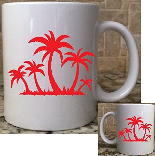 Keramička čaj od kave šalica šalica 11oz palmi tropska plaža otok crveni veliki poklon novi