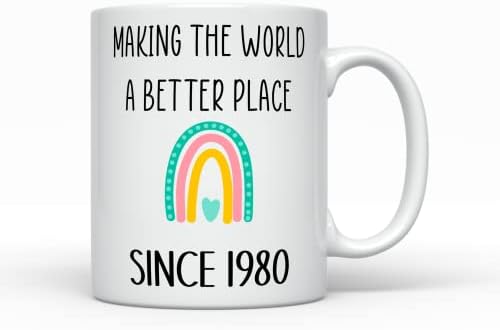 Stvaranje svijeta boljim mjestom od 1980., rođena 1980., šalica za kavu, 43 godine, poklon za ženu na 43. rođendan, poklon