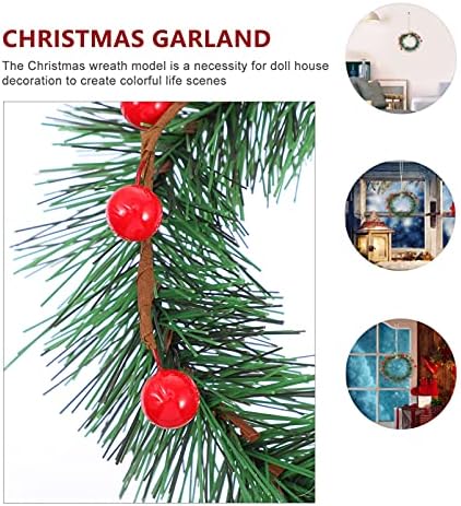 NUOBESTY 3PCS Božićni mini vijenci Crveni bobica Garlands Xmas Viseći dekor za ulazna vrata Božićni blagdanski unutarnji
