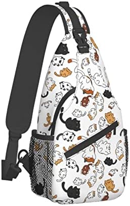 Gelxicu Slatka crtana mačja vrećica modna torba za prsa s prsnim vrećicama za putovanje, planinarenje, biciklizam, kampiranje