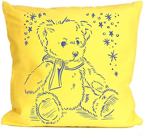 Šablone za zidove: šablona medvjeda, 6,5 x 6,5 inča - pahuljaste tatty škakljive šarene šal zvijezde Dječji dizajn Velikog