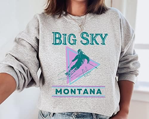 Veliko nebesko dukserij Big Sky Montana džemper retro skijaška košulja košulja za žene zimske sportske košulje