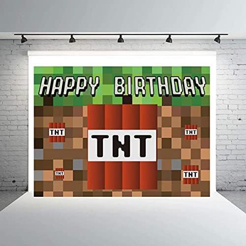 Huayi 8x6ft TNT PIXEL pozadina za rođendansku igru ​​tematska zabava za zabavu - štand otporan na rastezanje ECON Vinyl FW