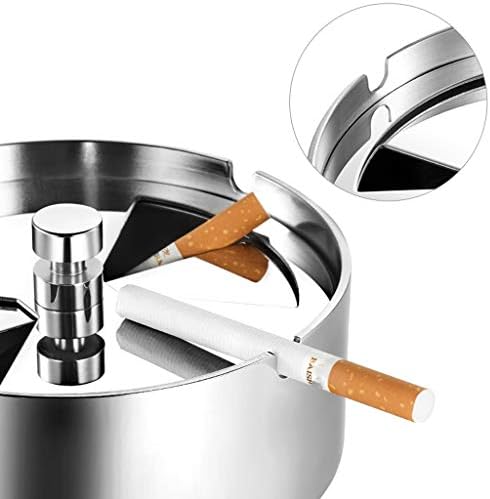 Shypt cigareta zaklopljena pepeljara od nehrđajućeg čelika srebrni pepeljara s poklopcem s poklopcem okrugla oblik pušača
