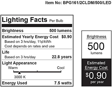 LED žarulja od 60 vata, ekvivalentna podnožju kandelabra od 9161/2nd/500nd, ekvivalentna podnožju kandelabra od 916.5, mekana