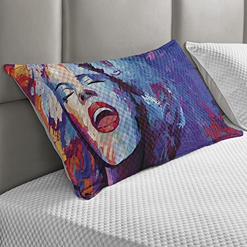 Ambsonne jazz glazba prešita jastuka, ilustracija pjevača na grunge pozadini koja izvodi Singing Woman Slika, standardni