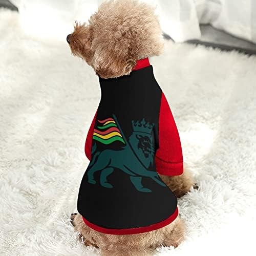 FunnyStar Rastafarian Lion Flag Print Twimshirt za kućne ljubimce s kombinezonom pulovera za runo za pse Mačka s dizajnom