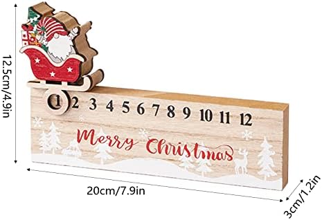 Božićni ukrasi drveni mobilni kalendarski ukrasi bezlični starac Božićno odbrojavanje Božićni pokloni veliki božićni ukras