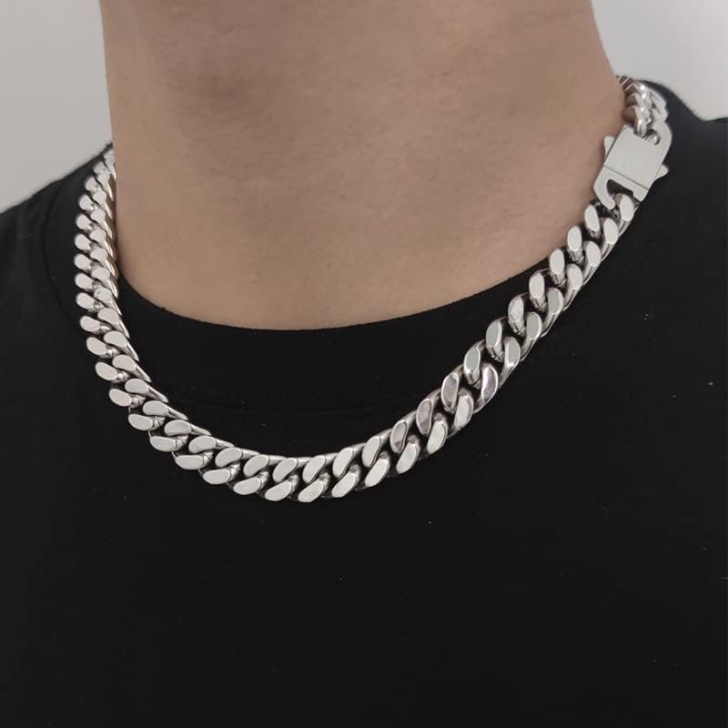 12mm Miami Kubanski lanac za muškarce od nehrđajućeg čelika 316md dječaci hip hop srebrna boja ogrlica ogrlica 16/18/20/22/24/26