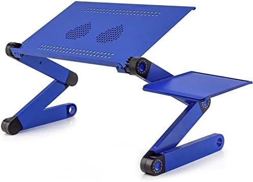 Lysldh stol za laptop za krevet ugodni aluminijski krug radne stanice s ventilatorskom jastukom miša sklopivi postolje za