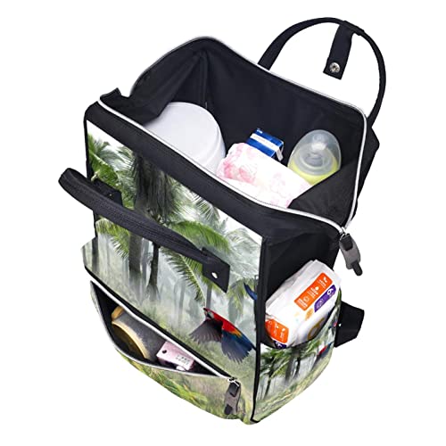 Pejzaž i dvije papige torbe pelena mama ruksak veliki kapacitet za pelene torbe za njegu za njegu bebe