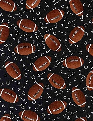 Bezvremensko blago bačeno nogometnim loptama, prošivena tkanina U crnoj boji U Stilu 91228