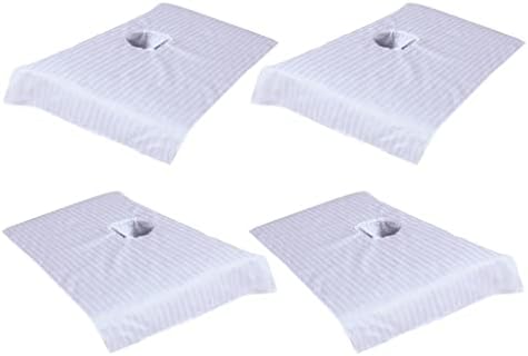 barenx 4 komada bijeli pamučni masaža stol za lice rupa ručnik kozmetički pokrivač pokrivač