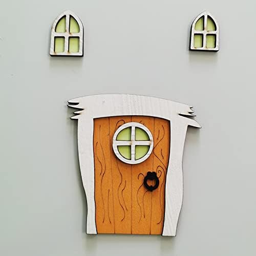 NSQFKALL KUĆA MINIATURNI PROZORI KOMENJA I VOTA Mini vrata prozora prozora za dvorišne drveće dekor kuće Mini kugli ukrasi