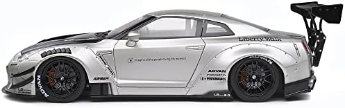 2020. GT-R RHD Liberty Walk Body Kit Pearl Grey Metallic s karbonskom kapuljačom 1/18 Diecast Model Car by Solido S1805802