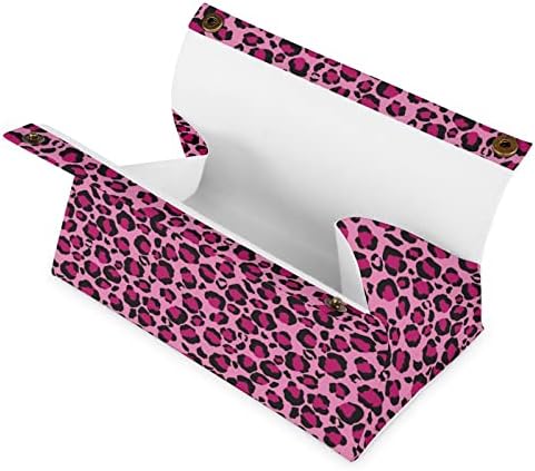Ružičasti leopard print tkivni poklopac za kožni tkivni nosač kutije pravokutnog tkiva lica organizator papira organizator