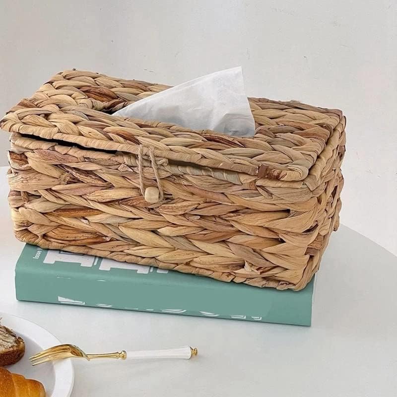 Lukeo vodena hijacintska kutija tkana tkiva Rattan tkani poklopac sanitarna kutija za papir obitelj dnevni boravak za ispiranje