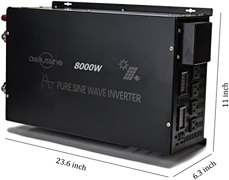 Aeliussine 8000 Watt čisti sinusni valni napajanje - 48V do 110V 120V s LCD zaslonom, isključenje mrežnih energetskih otopina